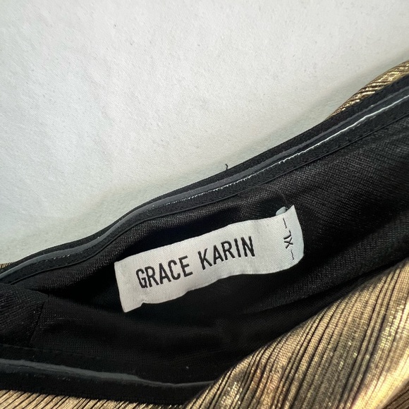 Grace Karin One-Shoulder Metallic Gold Dress - Size XL - Picture 8 of 8